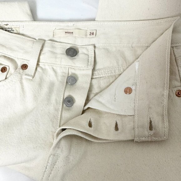 Levi's Wedgie Icon Jeans Off White - Picture 8 of 14